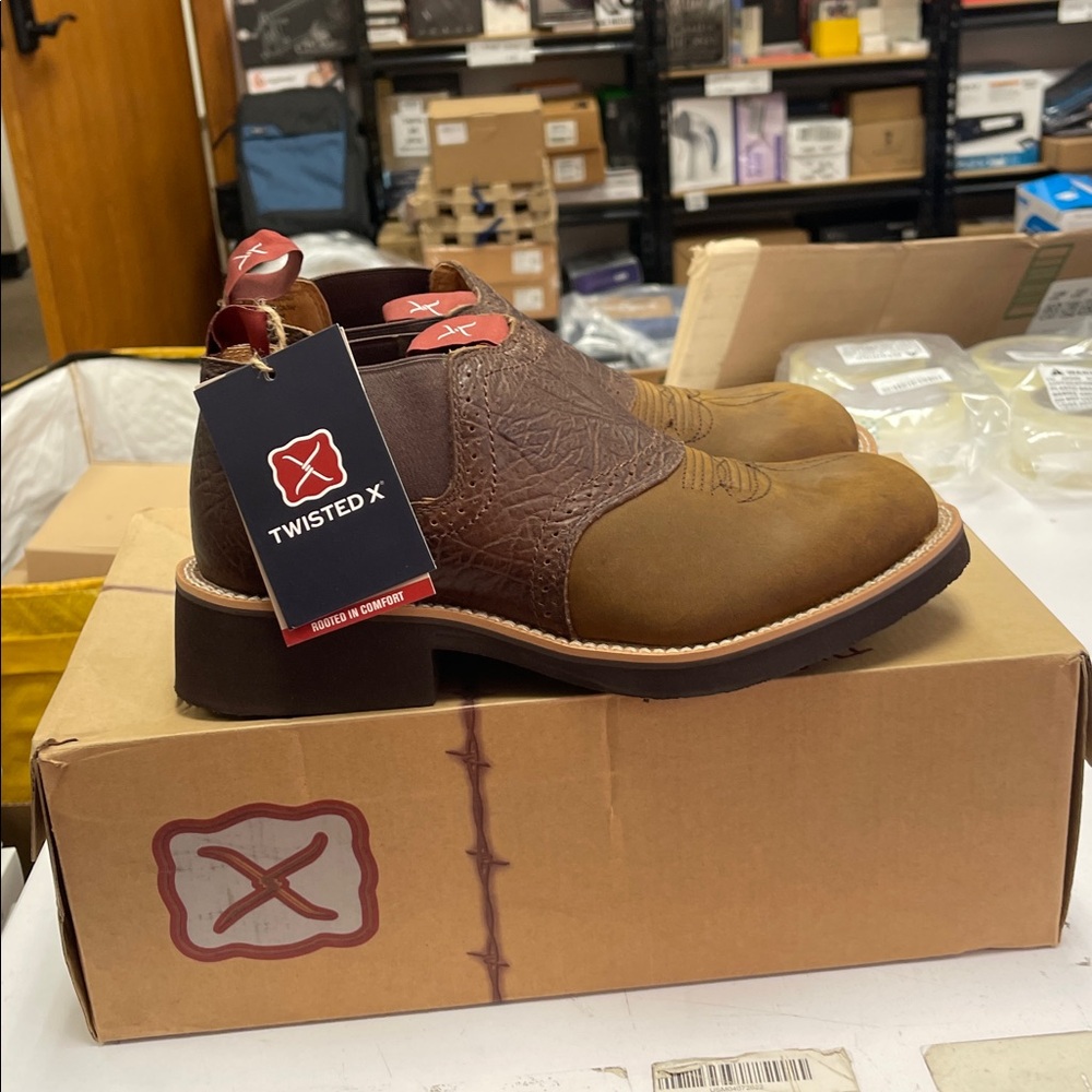 Twisted X Brown Leather Mens Cowboy Chelsea Boots